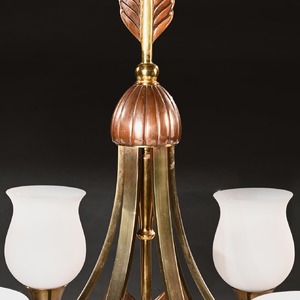 Pair of Maison Jansen Mid Century Chandeliers After a Design Attributed to Andre Arbus