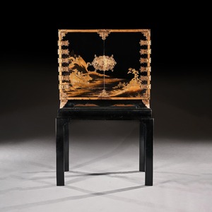 Important, Late 17th Century, Japanese, Lacquered, Cabinet, Edo Period, Stand, hiramaki-e