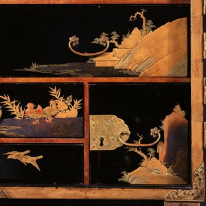 Important, Late 17th Century, Japanese, Lacquered, Cabinet, Edo Period, Stand, hiramaki-e