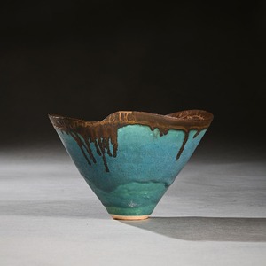 Lucie Rie, Vase, manganese drip, ceramic, artist, 20th century, modern art