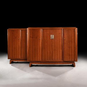 Pair, Jules Leleu, Cabinets, Commodes, French, Art Deco, 20th Century 