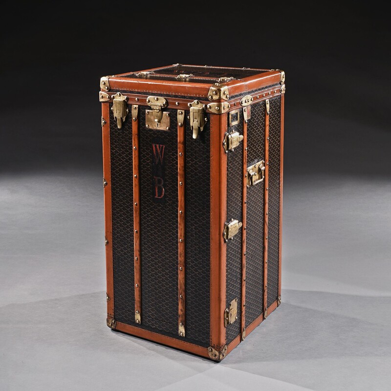 Goyard, Steamer, Trunk, Paris, French, 20th century, Vintage, Goyardine