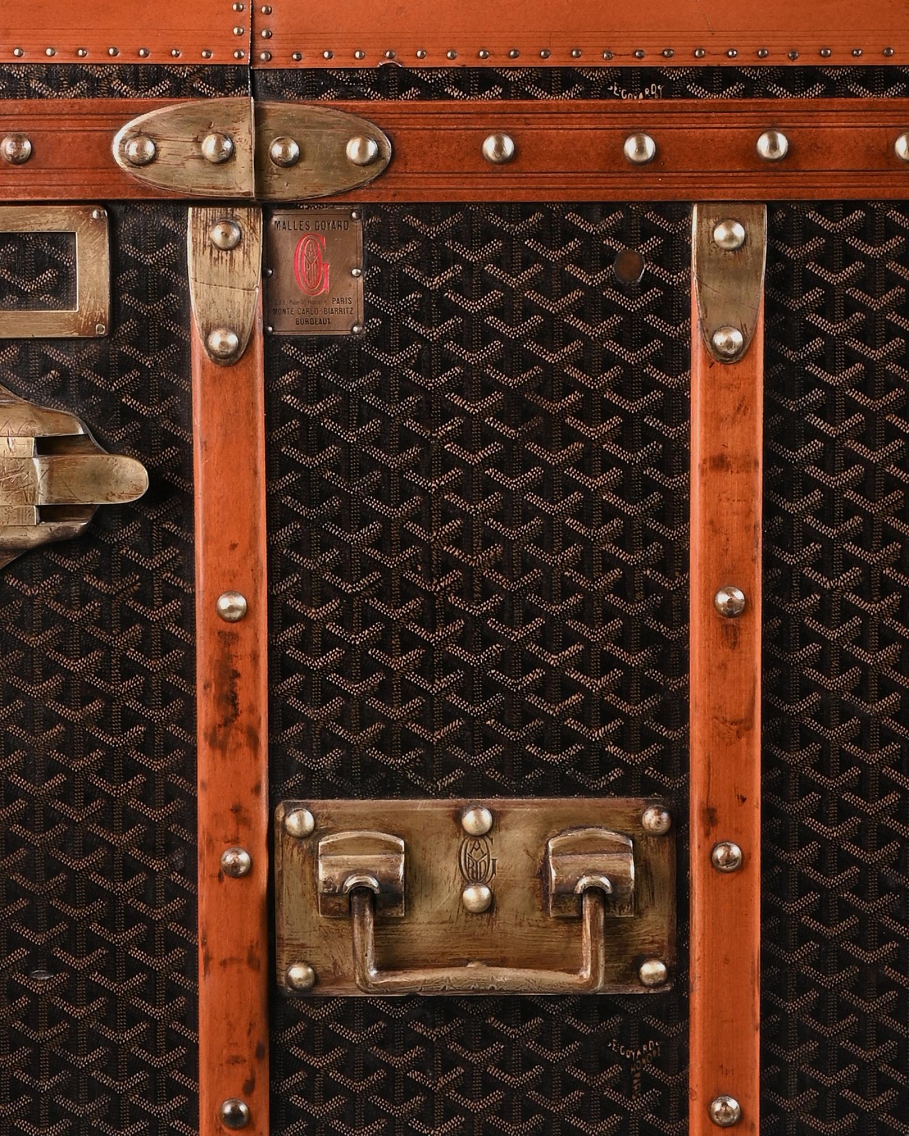 Goyard Trunk A Rare Early 20th Century Steamer or Wardrobe Trunk by Goyard  of Paris.