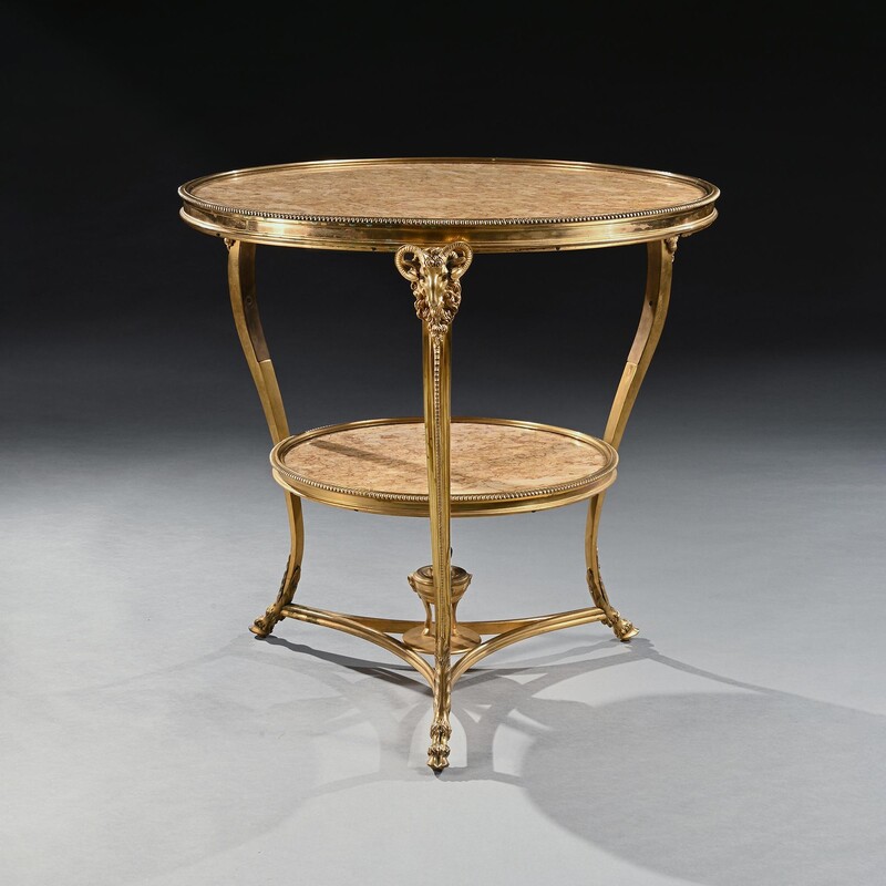 gilt bronze, gueridon, table, French, marble, neoclassical 